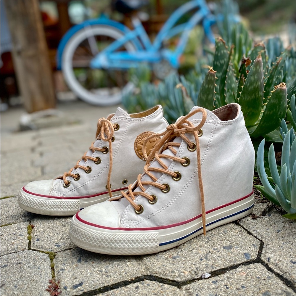 Converse Shoes | Converse Chuck Taylor Lux Mid Wedge Sneakers cream